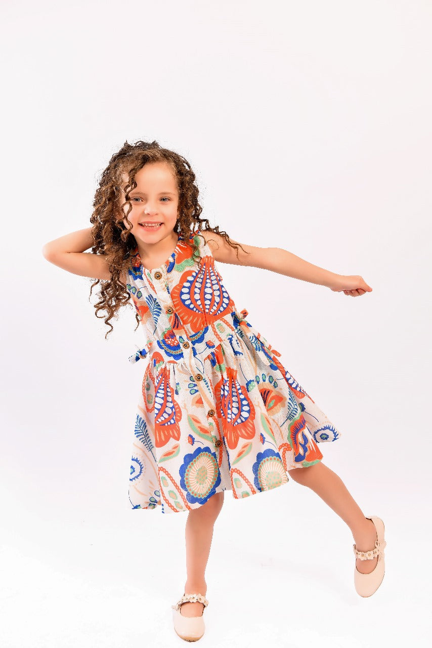 vibrant sleeveless dress
