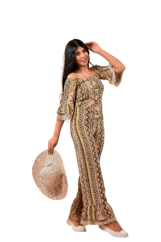 wide leg jumpsuit with arabian design