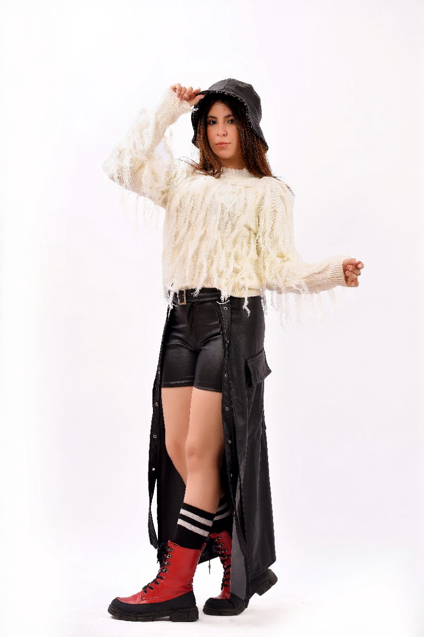 fringe knit sweater
