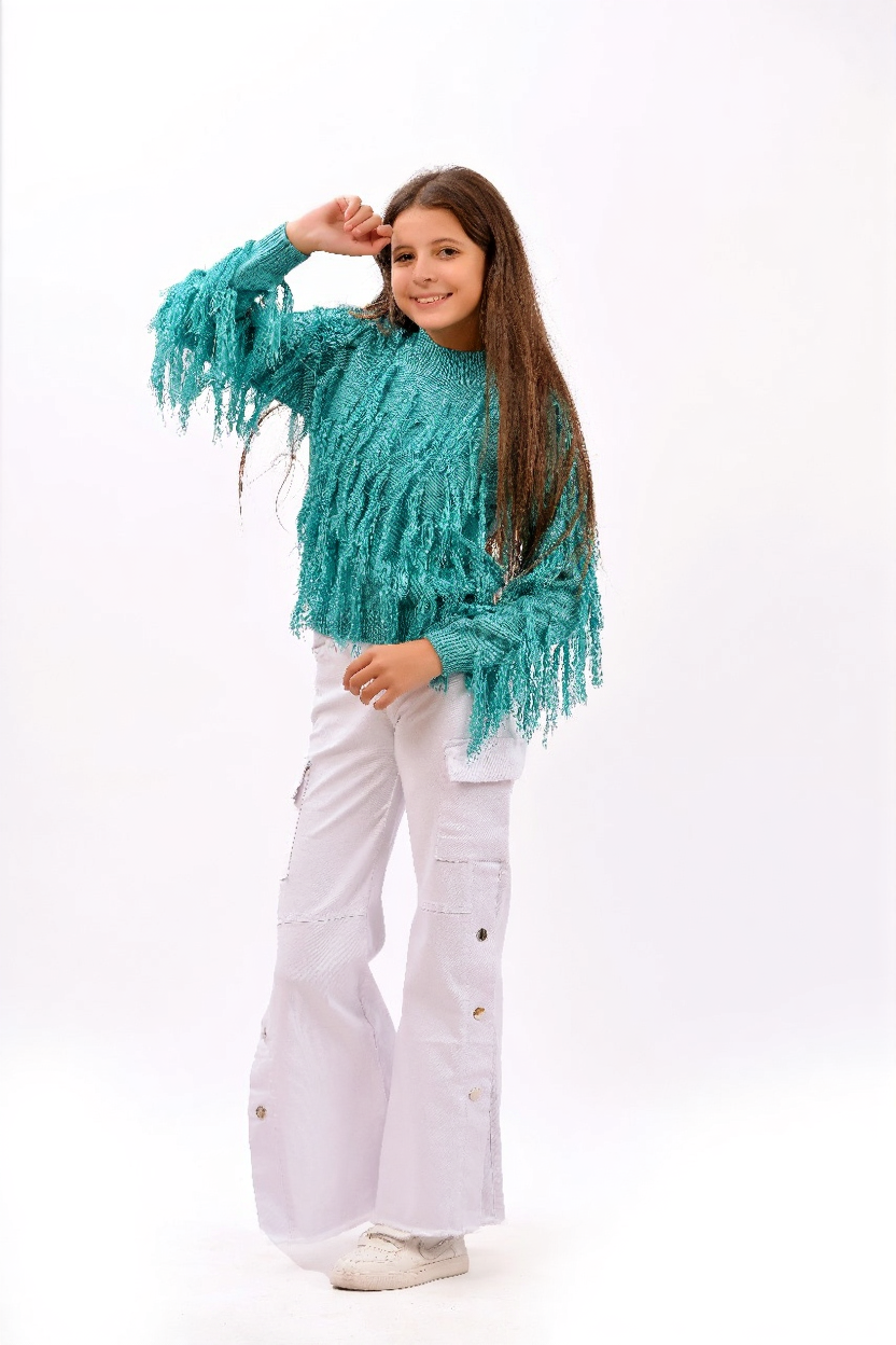 fringe knit sweater