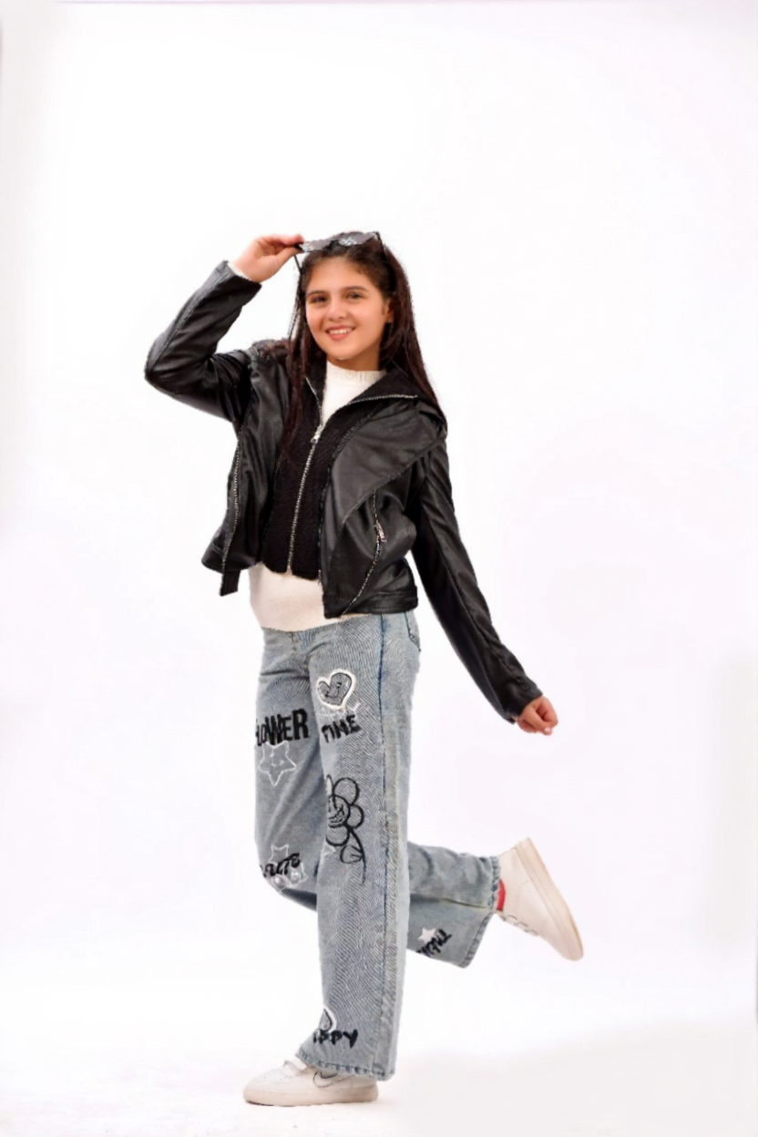 sleek black leather jacket