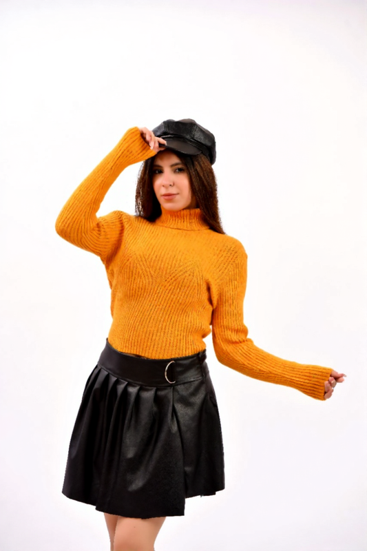 soft knit cozy ribbed turtleneck winter top