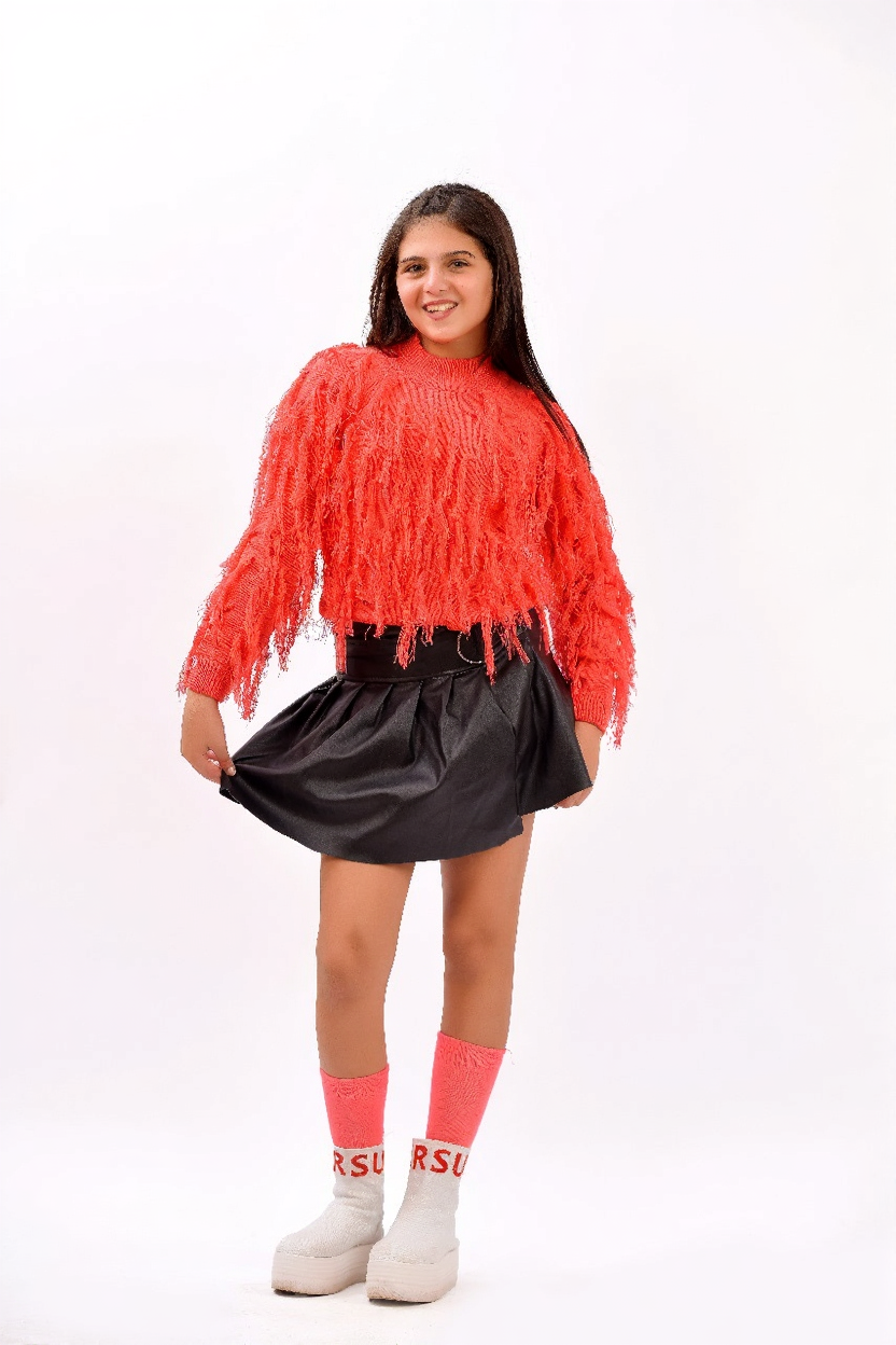 fringe knit sweater