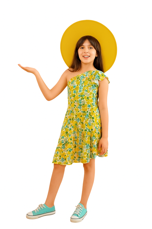 One-Shoulder Floral Dress