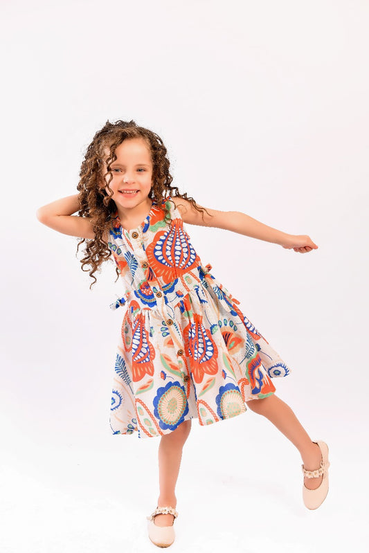 vibrant sleeveless dress