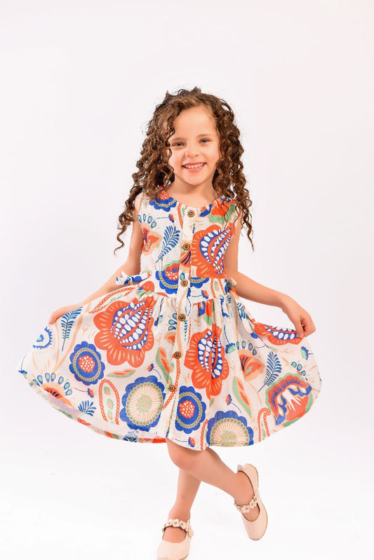 vibrant sleeveless dress