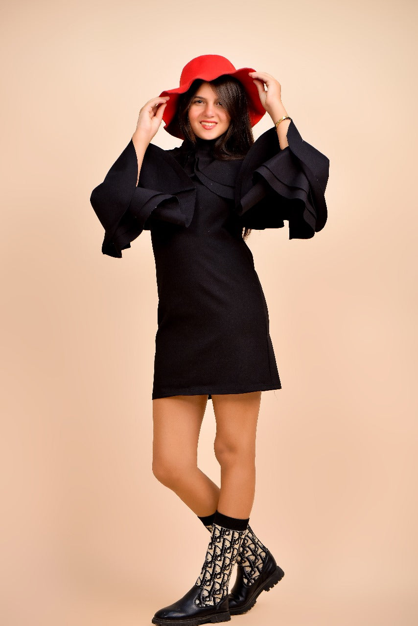 dramatic layered ruffle dress