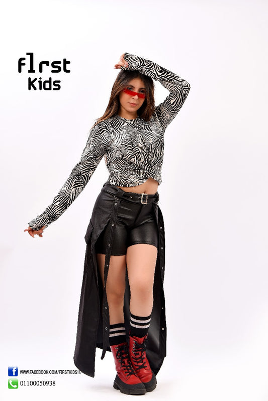 long open front panel skirt