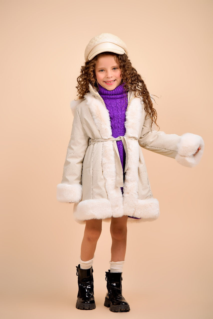 cozy, elegant kids’ winter coat