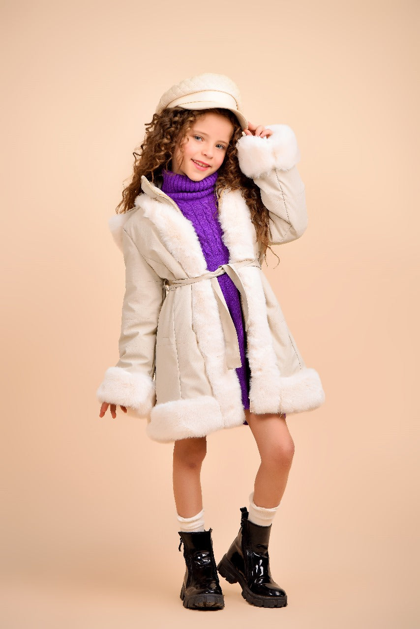 cozy, elegant kids’ winter coat