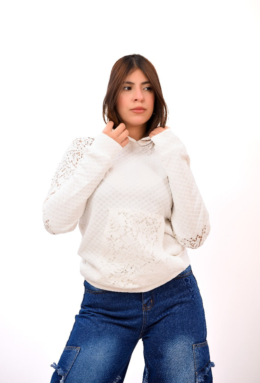 lace detailing sweater