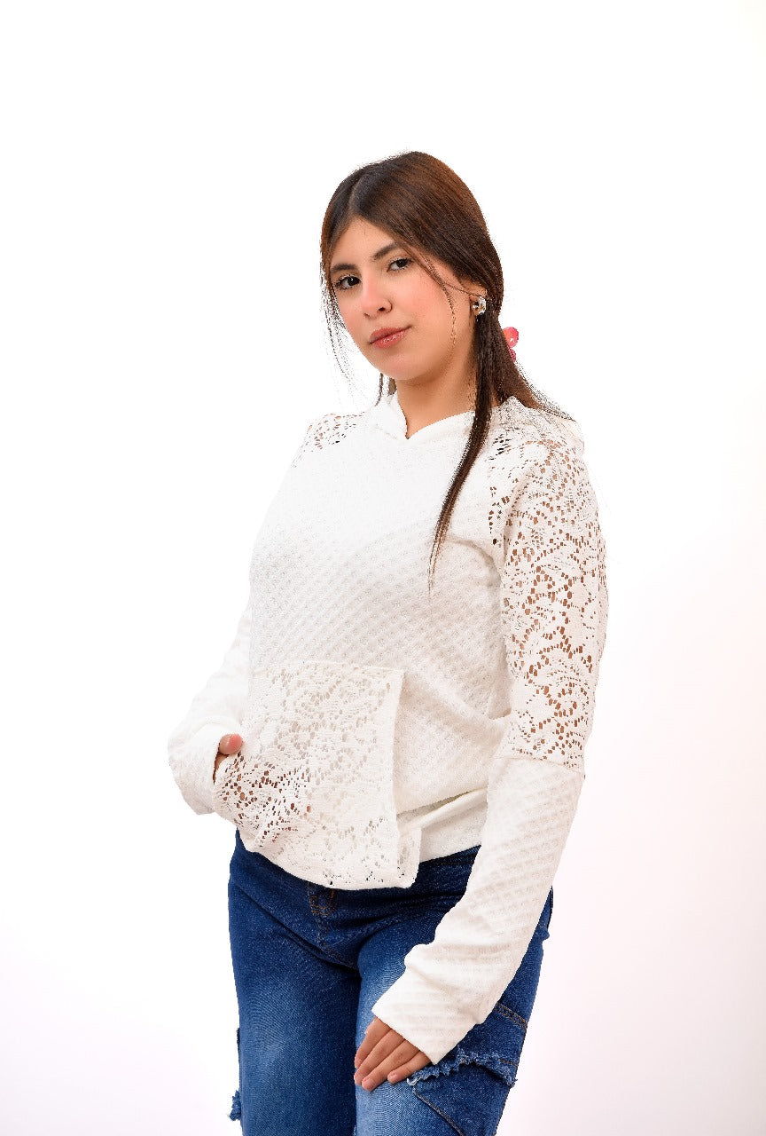 lace detailing sweater