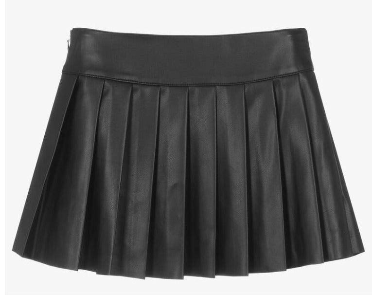 black leather skirt