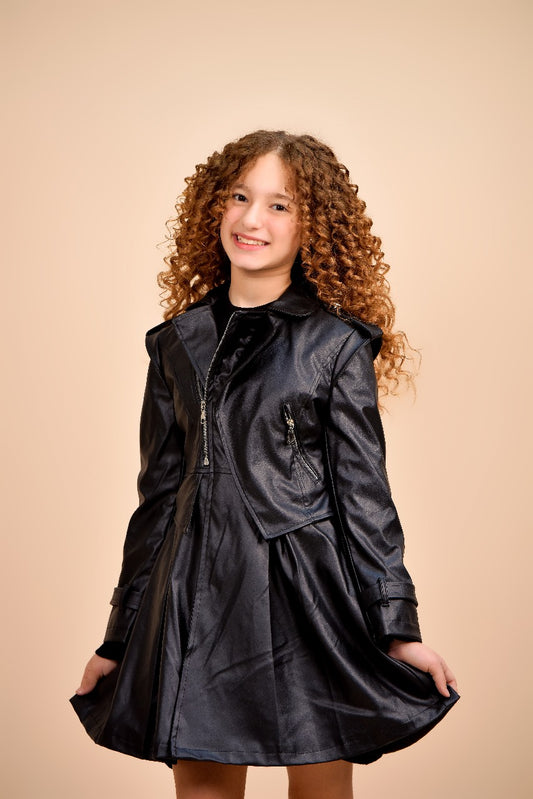 stylish black trench