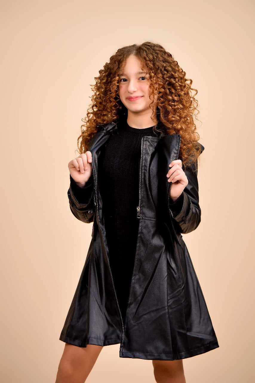 stylish black trench