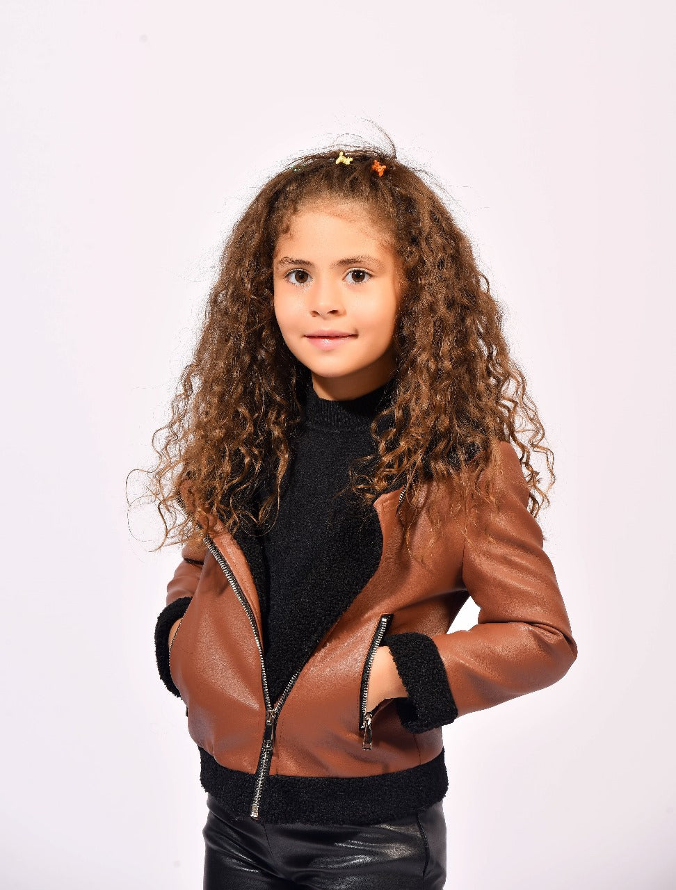 warm brown leather jacket