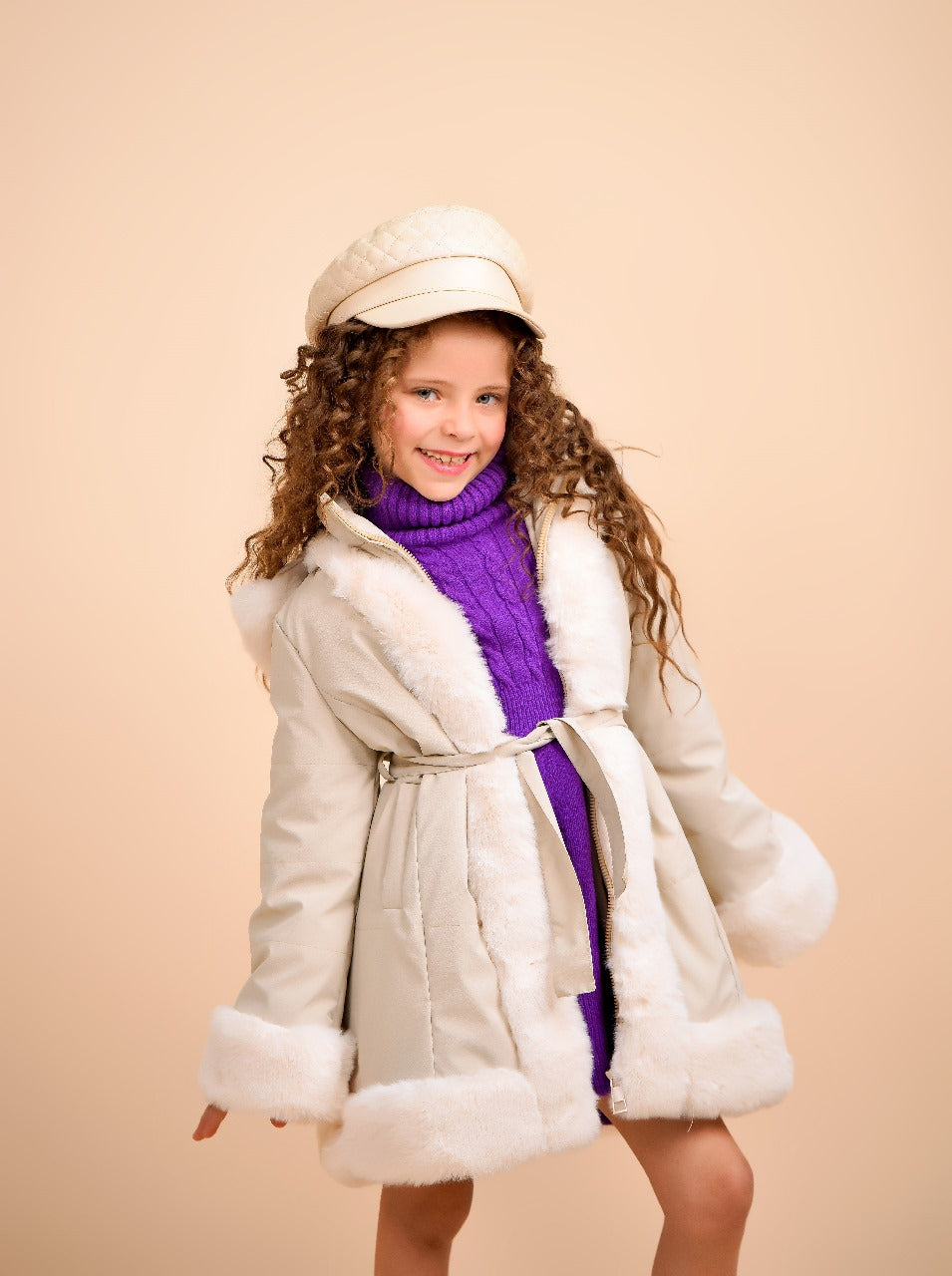cozy, elegant kids’ winter coat