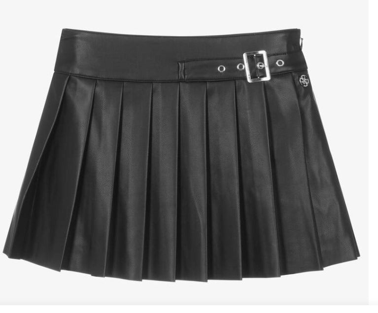 black leather skirt