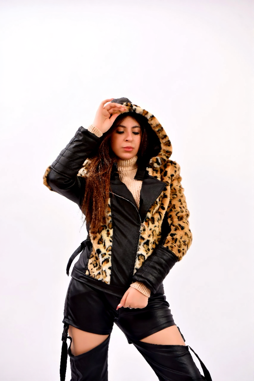 leopard leather jacket
