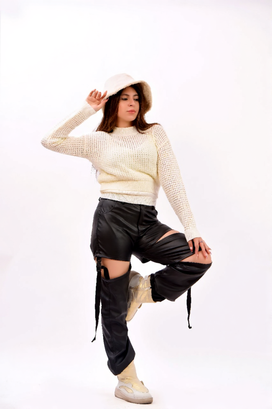 lightweight open-knit sweater