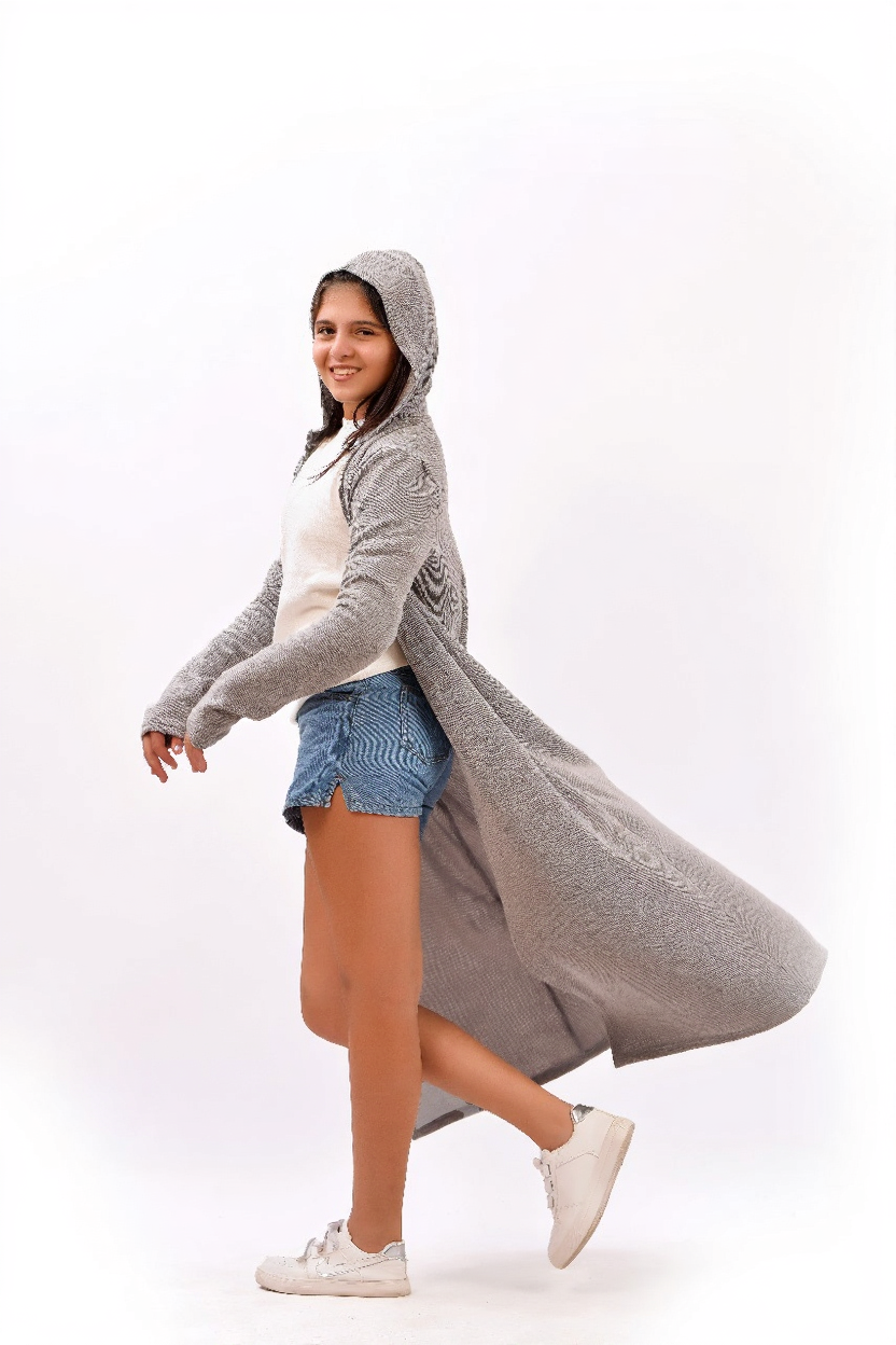 long, flowing knit cardigan