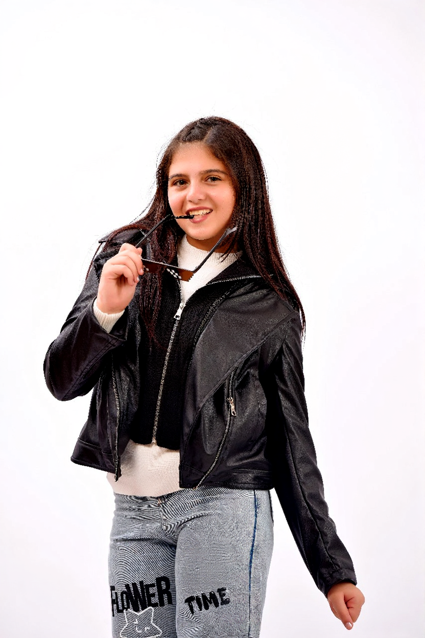 sleek black leather jacket